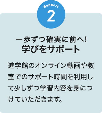 一歩ずつ確実に前へ!学びをサポート