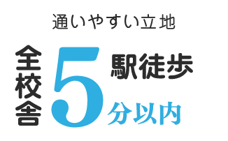 全校駅徒歩5分以内